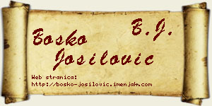 Boško Jošilović vizit kartica